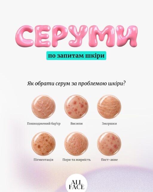 ГАЙД ПО СЕРУМАМ 💧

Зібрали серуми, які варто шукати не за гучною назвою, а за потребами шкіри.

Ретиналь, ніацинамід, вітамін С, азелаїнова та саліцилова кислоти, кераміди й центелла — розібрали, як працює кожен актив і з якими проблемами допомагає впоратися 🤌

Зберігайте, щоб мати під рукою, коли наступного разу будете обирати серум 🤍