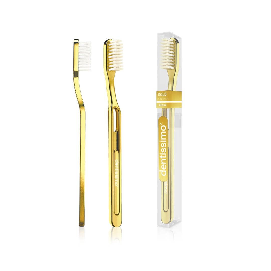 Зубна щітка середньої жорсткості Dentissimo Gold Toothbrush