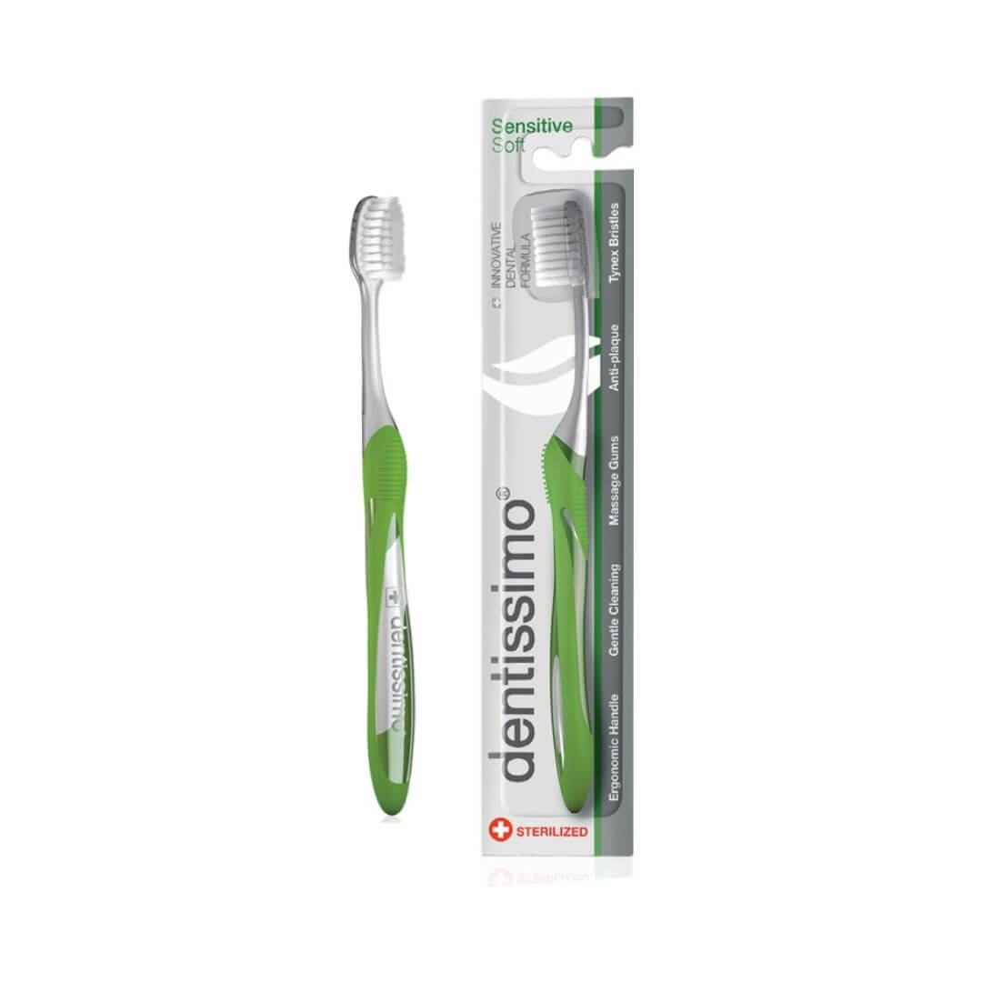 Зубная щетка с мягкой щетиной Dentissimo Sensitive Soft Toothbrush Green