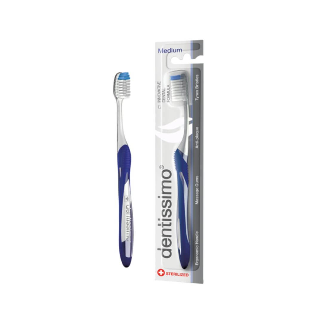 Зубна щітка середньої жорсткості Dentissimo Toothbrush Medium Blue