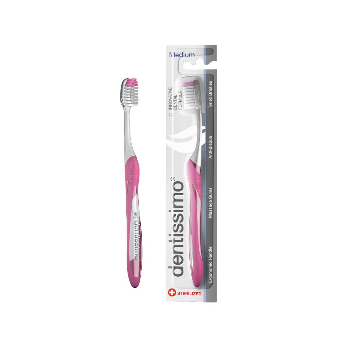 Зубна щітка середньої жорсткості Dentissimo Toothbrush Medium Pink