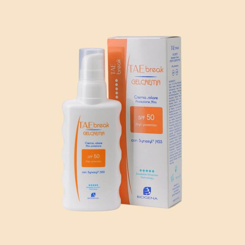 Sunscreen gel for face and body Biogena Tae Break Gel Crema SPF 50