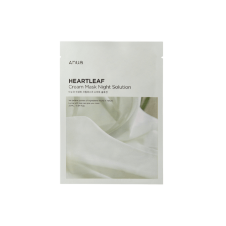 Зміцнююча нічна тканинна маска з керамідами та екстрактом хауттюнії Anua Heartleaf Cream Sheet Mask Night Solution