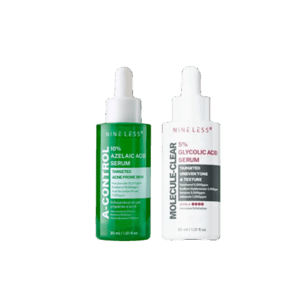 Набір серумів Nine Less з азелаїновою + гліколевою кислотою A-Control 10% Azelaic Acid Serum + Molecule-Clear 5% Glycolic Acid Serum