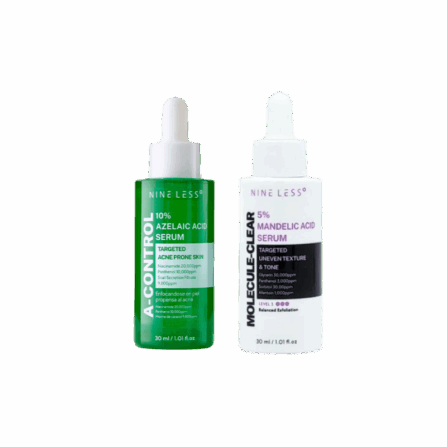 Набір серумів Nine Less з азелаїновою + мигдалевою кислотою A-Control 10% Azelaic Acid Serum + Molecule-Clear 5% Mandelic Acid Serum