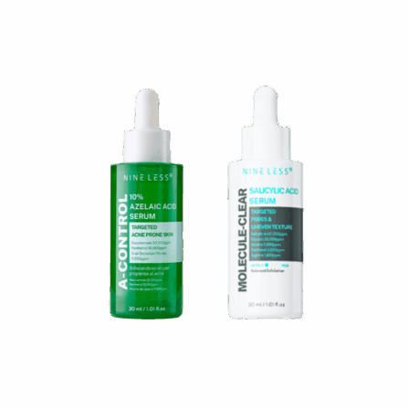 Набір серумів Nine Less з азелаїновою + саліциловою кислотою A-Control 10% Azelaic Acid Serum + Molecule-Clear Salicylic Acid Serum
