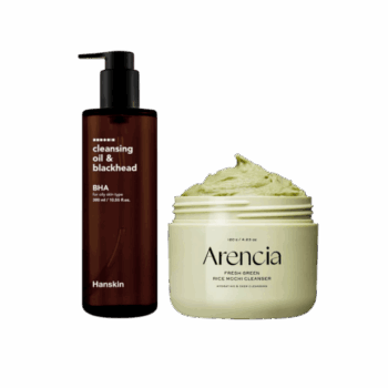 Набір для очищення комбінованої шкіри Hanskin Pore Cleansing Oil BHA + Arencia Fresh Green Rice Mochi Cleanser