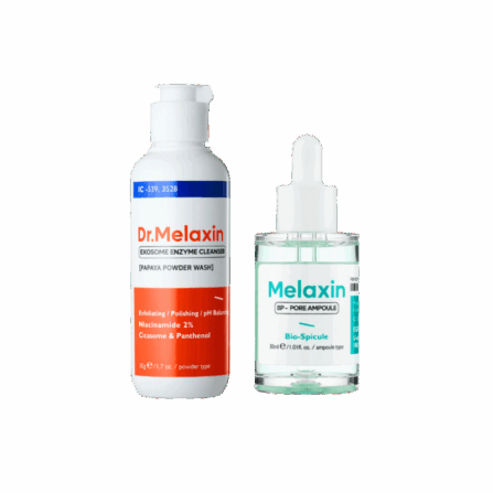 Набір для чистих пор Dr.Melaxin Exosome Enzyme Cleanser Powder + Dr.Melaxin BP Pore Ampoule