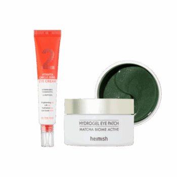 Набір від набряків та зморшок (крем для шкіри очей та патчі) Be The Skin Vitavita Circle Zero Eye Cream + Heimish Matcha Biome Hydrogel Eye Patch