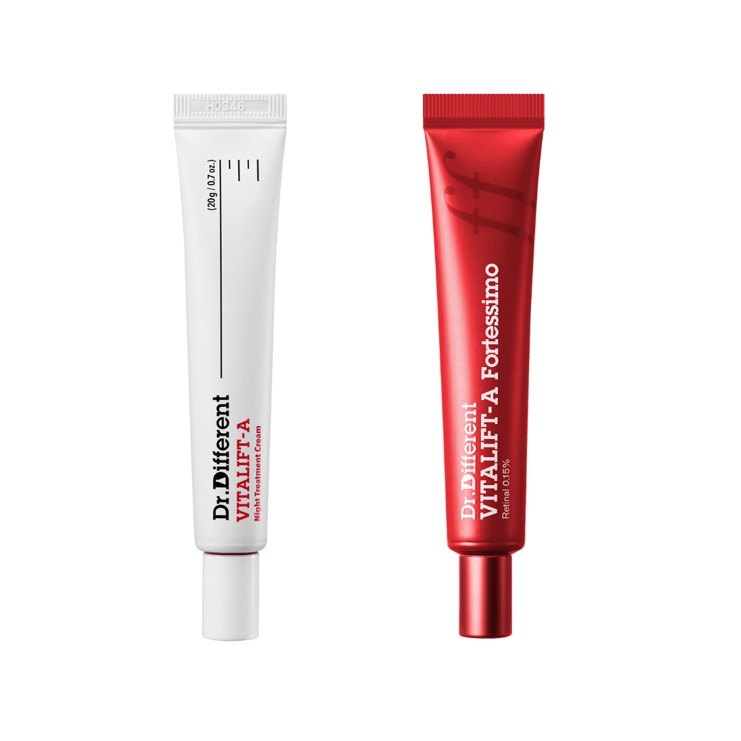 Як підготувати шкіру до свят: покроковий гід від dull до glow 9 Набір з 2 ретиналів концентрації 0.05% та 0.15% Dr.Different Retinal Care Set