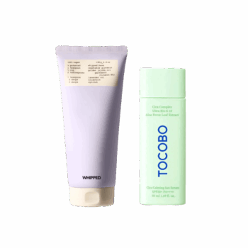 Набір для чутливої шкіри (очищення та SPF) WHIPPED Vegan Pack Cleanser Jumbo Jojovender + Tocobo Cica Calming Sun Serum SPF50+